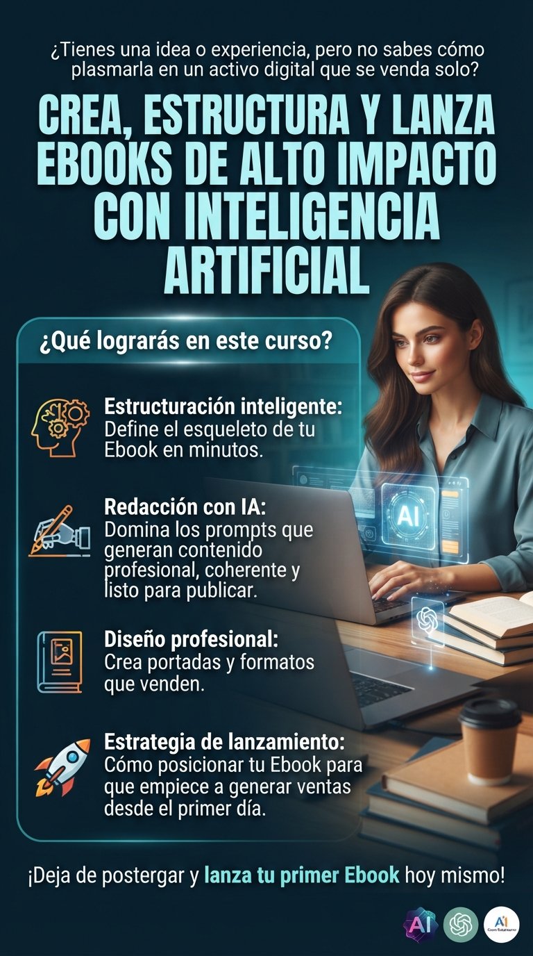Curso para Crear Ebooks Digitales con IA.- ¡Convierte tu conocimiento en ingresos recurrentes!