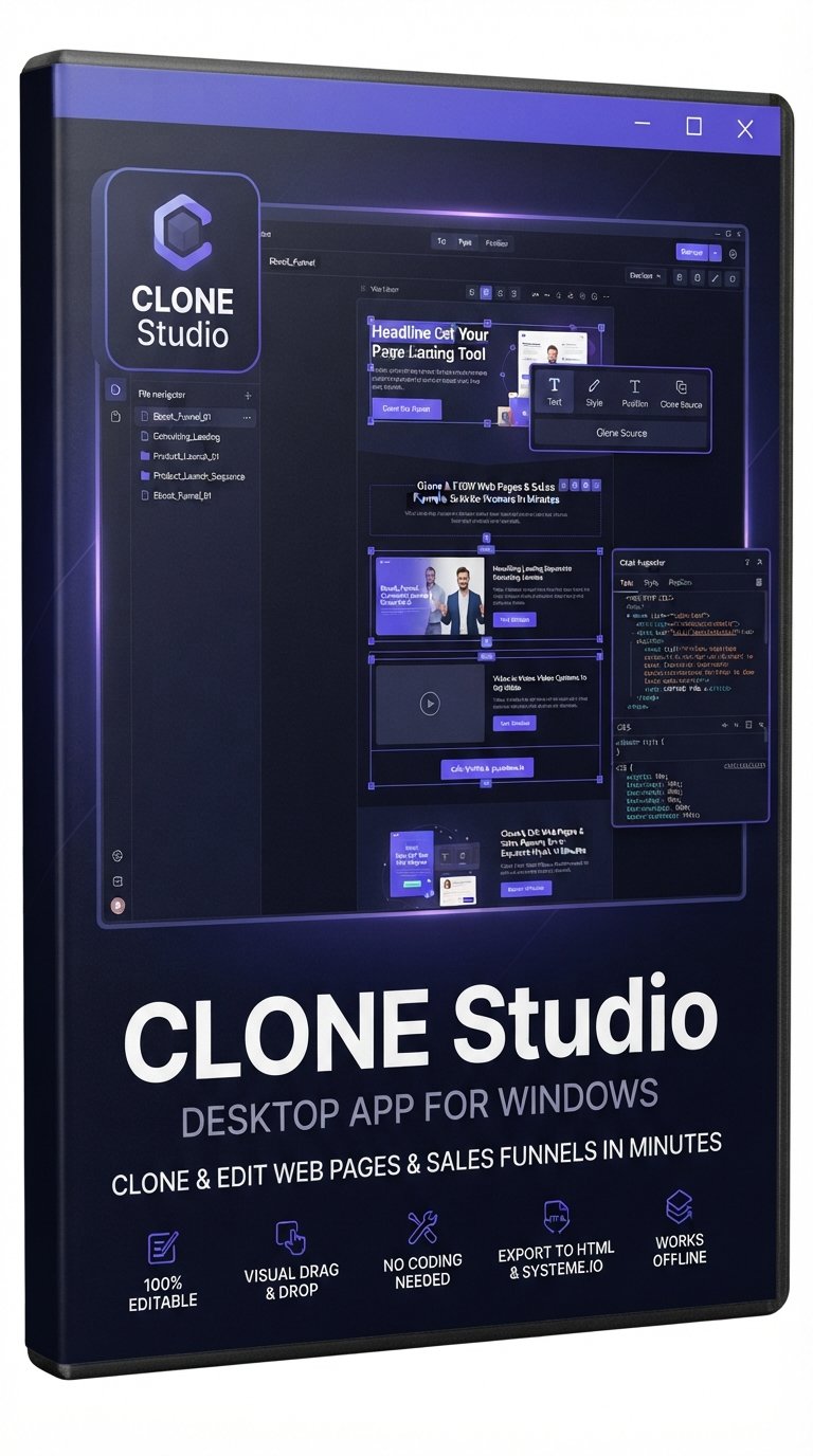 CLONADOR FUNNEL PREMIUM: La App de Escritorio que Convierte Páginas Ganadoras en Herramientas de Ventas